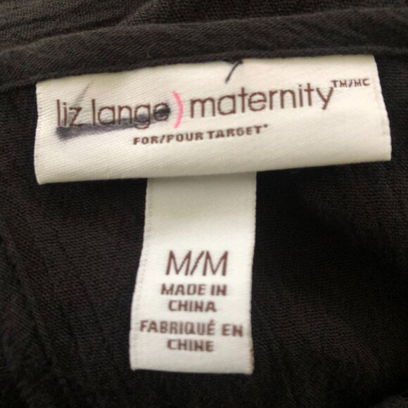 Liz Lange Maternity Lace Yoke Black Tunic Top Long Sleeve Medium - Picture 7 of 7